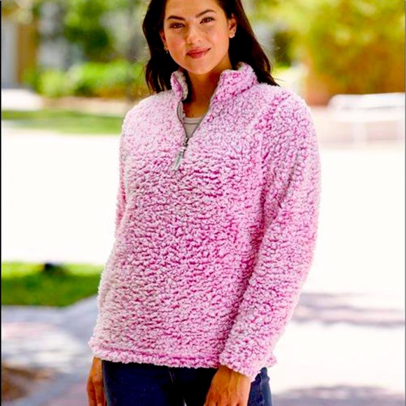 Fleece Sherpa Pullover with Quarter Zip Neckline - Picture 3 of 6